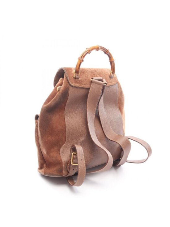 Gucci Backpack Bamboo 003 Brown Suede Leather Sac main image 11